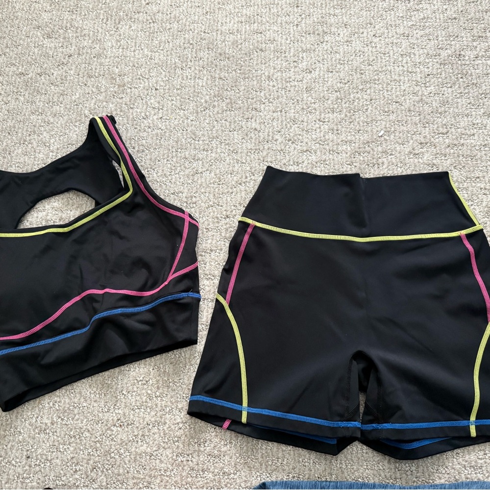 Black Athletic Set with Neon Accents